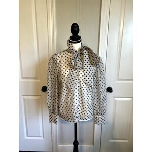 Blashe Polka Dot Tie Neck Blouse, size Small
